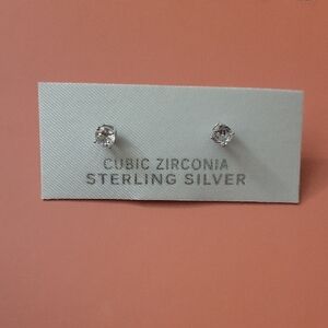 Silver Cubic Zirconia Stud Earrings